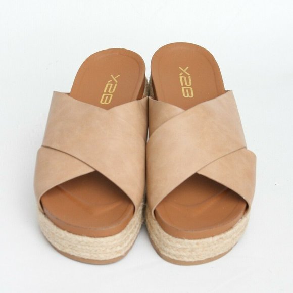 X2B Crisscross Platform Espadrilles Slide Sandal 9 - Picture 5 of 12